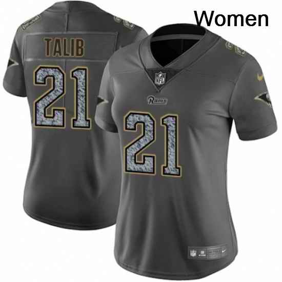 Womens Nike Los Angeles Rams 21 Aqib Talib Gray Static Vapor Untouchable Limited NFL Jersey